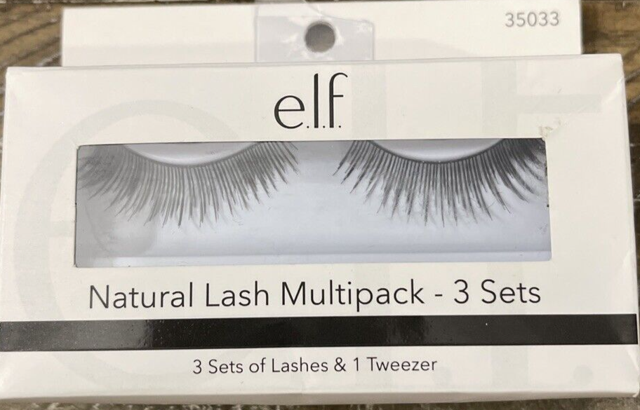 Elf Natural Lash Multipack -1pk of 3 Sets Of Eyelashes &amp; 1 Tweezer-NEW-S... - $34.53