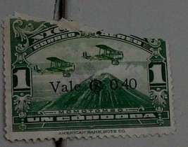Nice Vintage Used Correo Aereo Nicaragua 1 Uncordoba Stamp, Green, GOOD ... - £2.35 GBP