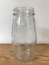 Vintage 1970s Ball Clear Frosted Geometric Glass Decorative Jar Flower Vase 7&quot; - £31.96 GBP