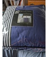 Belmont Hotel Queen Bedding Ensemble Comforter Set Blue White Black NIP - $1,008.60 MXN