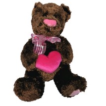 Walmart Valentines Brown Teddy Bear Pink Heart Bow Plush Stuffed Animal 10” - $19.40