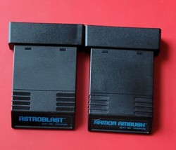 Armor Ambush Astroblast Atari 2600 7800 Lot 2 Vintage Black Cart Games Works - £13.18 GBP