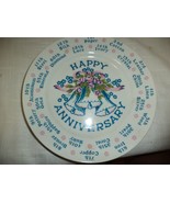 VTG 1975 SPENCER GIFTS by Year Pink Rose Blue Bells HAPPY ANNIVERSARY 8&quot;... - £12.01 GBP