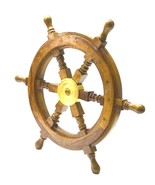 Nautical Wooden ship wheel 18 inches Captain Boat Steering Maritime - $81.94