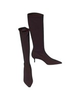 Donald Pliner Expreso Black Brn Crepe Elastic Stretch Leather Boot Shoe ... - $191.47 CAD