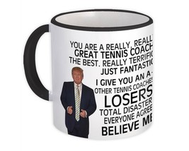 Gift for Tennis Coach : Gift Mug Donald Trump Great Tennis Coach Funny Christmas - £12.66 GBP