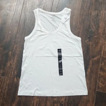 nwt BANANA REPUBLIC white tank XS white cotton spandex scoop neck sleeve... - £8.83 GBP