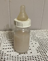 Reborn Doll ~ Vintage 3 Oz Glass Baby Bottle ~ W/Faux Formula ~ “No Hole... - $10.93