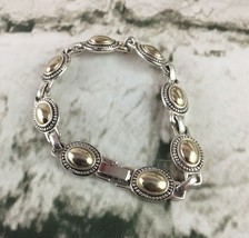 Silver Toned Bracelet Oval Charms Beautiful Simple Elegant - £7.74 GBP