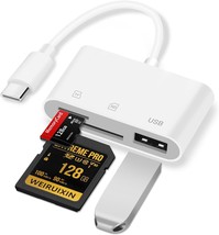 USB C to SD Card Reader SD Card Adapter with SD MicroSD USB3.0 3 in 1 Digital Ca - £16.37 GBP