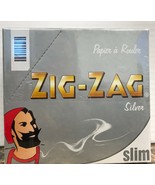 Zig-Zag SILVER SLIM Rolling Papers~1 Box~50 Books w/ Display~Made France FREE SH - £27.08 GBP