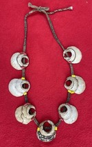 Naga Headhunter Vintage 7 Shell &amp; Bead Braided Medicine Necklace - $60.00