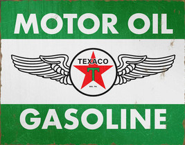 Texaco Gas Oil Gasoline Star Logo Service Garage Retro Wall Décor Metal Tin Sign - £12.63 GBP