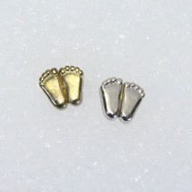 Pro-Life Precious Feet Lapel Pin .4&quot; x .5&quot; Lot of 2 Silver and Gold Tone... - $18.61