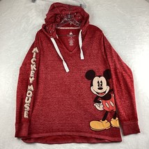 Disney Parks Hoodie Women’s Medium Red Mickey Mouse Spellout - £14.88 GBP