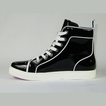 Mens High Top Shoes By FIESSO AURELIO GARCIA, Shiny Patent Leather 2416 Black image 5