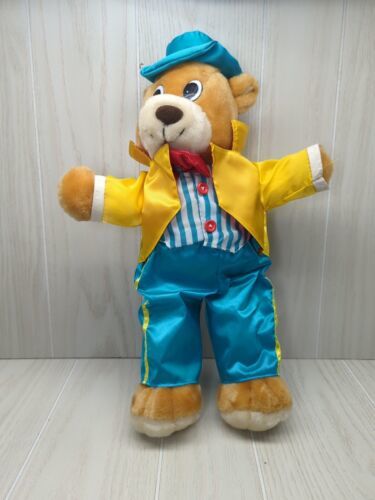 Play by Play vintage teddy bear yellow jacket blue green satin pants striped top - $9.89