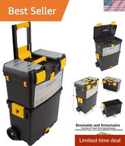 Rolling Tool Box with Wheels, Foldable Comfort Handle, and Removable Top... - $108.84