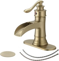 Bwe Waterfall Single Handle One Hole Deck Mount Commercial Bathroom Sink Faucet - £63.98 GBP