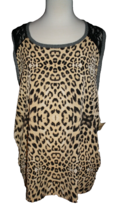 Democracy Women&#39;s Tank Top Lace Trim Cheetah Print Size XL NEW NWT - £14.15 GBP