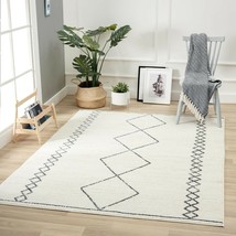 Rugs Area Rugs 5x7 Area Rug Carpets Modern Large Bedroom White Living Room Rugs - £79.13 GBP