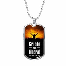 Christ Free Me In Spanish Religious Necklace Juan 8:36 Necklace Stainless Steel - £37.92 GBP+