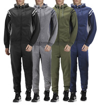 Men&#39;s Hooded Working Out Running Gym Fitness Casual Jogging Tracksuit 2 Pcs Set - £33.52 GBP
