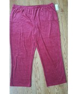 LIZ &amp; ME for CATHERINE&#39;S 2 Pocket Velour Pants  Womens Plus Size 4X Red NWT - $11.88