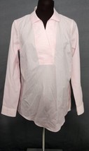 Talbots Button Up Wrinkle Resistant Shirt Womens Sz 2 Pink Striped Top NWOT  - £15.85 GBP
