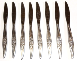 Hanford Forge Stainless AVON ROSE Flatware Set of 8 Table Knives 8.5&quot; Korea - £11.86 GBP