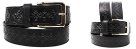 Men&#39;s 1-1/2&quot; Wide Leather Tooled Casual Jean Belt 26AA24 - $24.99