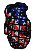 Patriotic Hand Grenade Embroidered Tactical Milspec Hook Patch - £6.28 GBP