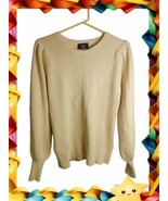 VICI SWEATER PULLOVER S YELLOW RIB- KNIT 100% COTTON STRETCH - $12.87