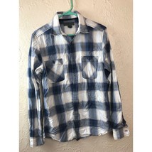 Decree Men&#39;s Black Long Sleeve Button Up 100% Cotton Plaid Shirt Size Small - $19.95