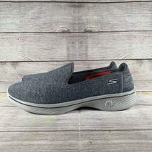 Skechers Womens Size 8.5 W Slip-On Goga Max Go Walk 4 Gray Walking Shoes Sneaker - £19.63 GBP