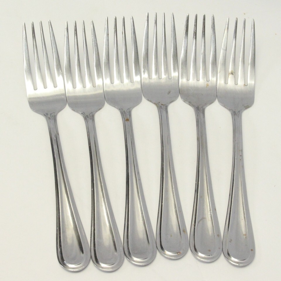 International Silver Forte Salad Forks 7 1/4&quot; Stainless Lot of 6 - $29.39