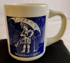 Vtg. Mug Morton Salt 1914 Logo Girl When It Rains It Pours New Made In Japan - $17.81