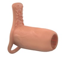 Platinum Silicone Penis Sleeve | Cock Sheath W/Clit Stimulator | Size Me... - £85.99 GBP