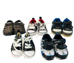 Lot of 5 Toddler Boys Shoes Sneaker Sandals Size 2 &amp; 3 Converse Teeny To... - $24.70
