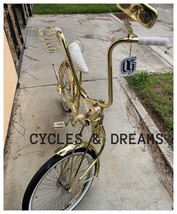20&quot; OG LOWRIDER CLASSIC GOLD BIKE W/ 72 SPOKES HIGHT END POLISHED CHROME... - $1,457.78