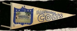 Scarce 1960s Baltimore Colts Nfl Football Team Photo Full Size Pennant Rare! - $799.00