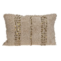 Boho Woven Shaggy Sequin Lumbar Pillow - £46.22 GBP
