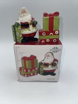 FITZ AND FLOYD CERAMIC HOLIDAY CHEER  SALT AND PEPPER SHAKERS - £11.18 GBP