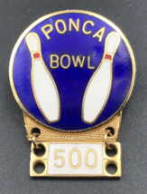 VTG Ponca Bowl Hanging Pin 500 1.25&quot; x 0.75&quot; Ponca City OK Oklahoma - £18.55 GBP