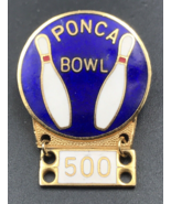 VTG Ponca Bowl Hanging Pin 500 1.25&quot; x 0.75&quot; Ponca City OK Oklahoma - £18.20 GBP