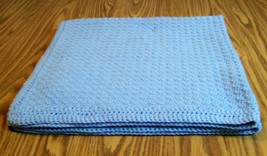Handmade, Crochet Blue Baby Blanket, Bedding, Gift, Security Blanket, Baby Boy - £43.25 GBP