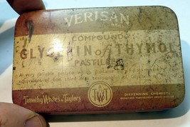 Empty TIN Verisan Compound Glycerin of Thymol Pastilles Boots England UK - £20.57 GBP