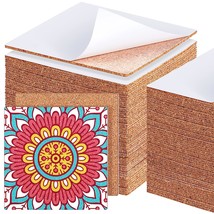 60 Pieces Self Adhesive Cork Squares 6&quot; X 6&quot; Cork Backing Sheets For Diy Ceramic - £32.06 GBP