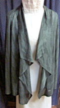 &quot;DARK OLIVE GREEN, FAUX SUEDE,  SWEATER BACK &amp; SLEEVES&quot; - CHICO&#39;S - 3 - $14.89