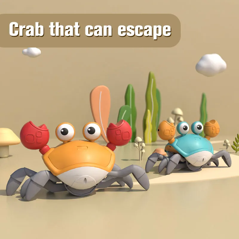 Dancing Crab Escape Crabs Baby Crawling Crab Musical Dancing Moving Toy Run Away - £10.75 GBP+